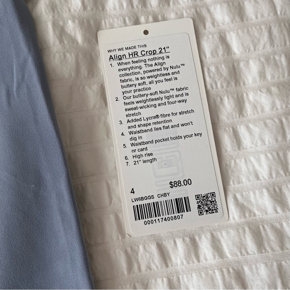 Lululemon Align High Rise Crop 21” Chambray sz 4 - Picture 5 of 6